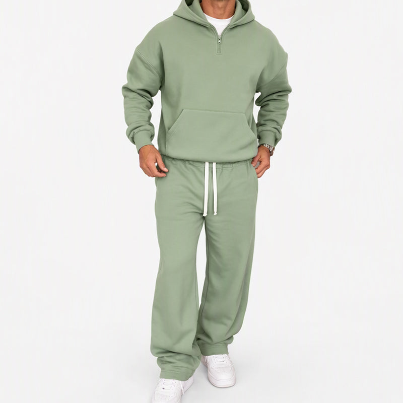 📢📢50%Rabatt!!!🎉✨Lässiges Halb-Zip Kapuzen-Sweatshirt & weite Hose für Herren – bequem, sportlich & vielseitig für Alltag, Sport & Freizeit