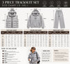 Women's 3-Piece Puffer Vest Tracksuit Set – Hoodie & Wide-Leg Joggers