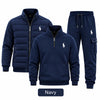 Men's 3-Piece Casual Set – Lightweight Quilted Jacket, Half-Zip Sweatshirt & Cargo Joggers