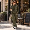 Women's 3-Piece Puffer Vest Tracksuit Set – Hoodie & Wide-Leg Joggers