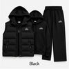 Women's 3-Piece Puffer Vest Tracksuit Set – Hoodie & Wide-Leg Joggers