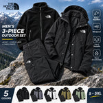 Men's 3-Piece Waterproof Outdoor Set – Hooded Jacket, Fleece Liner & Cargo Pants
